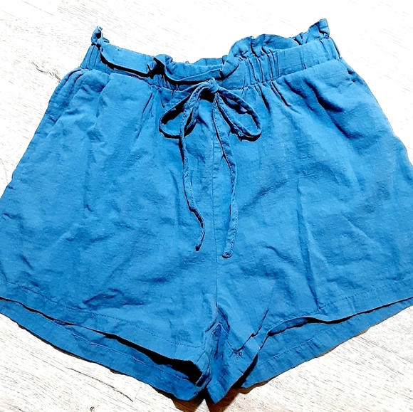 SHEIN Pants - Shein | Teal Linen Shorts Sz S